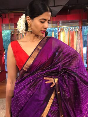 purple tissue silk saree for DIwali 2024-2025