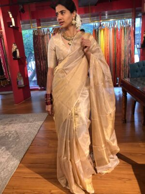 pure tissue silk saree with zari weaving for Diwali 2024-2025
