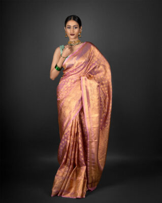 Must have Onion Pink Crushed Tissue Silk saree for 2025