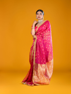 Must have Rani Pink Tissue Silk saree in 2025