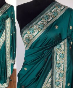 Emerald Green Banarasi Silk Saree with Gold Zari Weaves