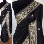 Black Banarasi Saree with Golden Zari Weaves