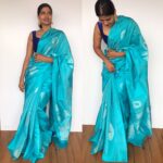 Sky Blue Kanjivaram Silk Saree with Paisley Motifs