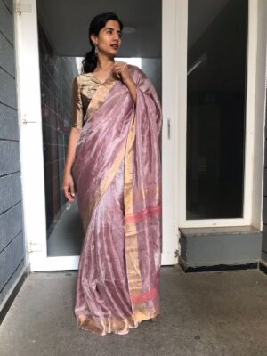 Must have Onion Pink Tissue Silk saree for 2025