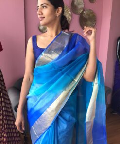 Pure Dark Blue Kota Silk Saree