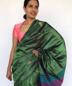 Bottle Green Chinnalapattu Saree