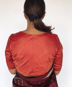 Red Pure Tussar Silk Blouse