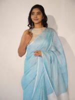 Elegant Linen Saree by Mirra clothing.