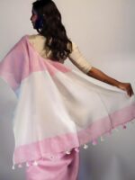 Elegant linen saree by Mirra clothing..