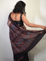 Elegant Printed Tusssar on Cotton Ajrakh Saree by Mirra Clothing