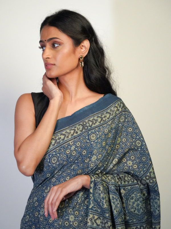 Beautiful Ajrakh Saree by Mirra Clothing