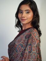 Ajrakh printed saree by Mirra Clothing