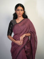 Hand woven mul Cotton saree by Mirra Clothing