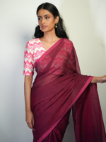 Hand Woven Mul cotton saree by Mirra Clothing