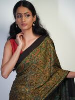 Ajrakh Printed Saree by Mirra Clothing