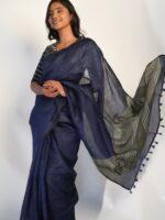 Light Wear Linen Saree By Mirra Clothing