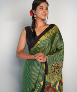 Elegant and Beautiful Ajrakh Modal Silk Saree By Mirra Clothing