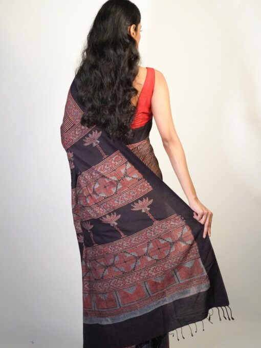 Elegant Printed Cotton Saree by Mirra Clothing