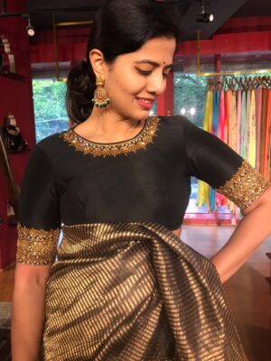 Black raw Silk Blouse Designs Every Woman Should Own in 2025