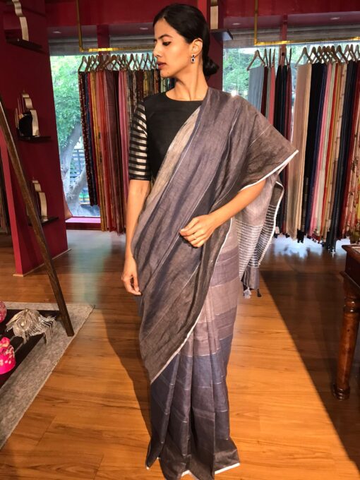 Light wear Linen Saree by Mirra Clothing