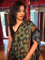 Beautiful Ajrakh Modal Silk Saree by Mirra Clothing