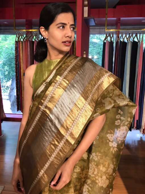 Organza Silk Saree by Mirra Clothing