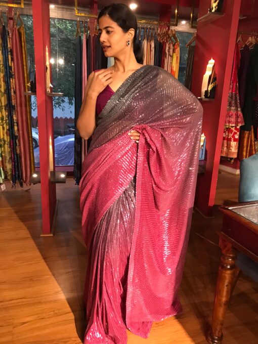 Partywear saree by Mirra clothing.