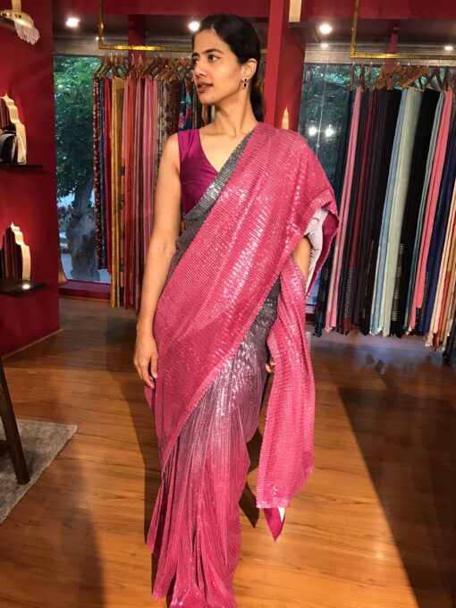 Sequins Saree by Mirra clothing.