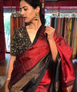 Suitable for Festive and Wedding Kanjivaram Saree by Mirra Clothing