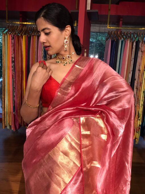 Banarasi Tissue Silk Saree by Mirra Clothing