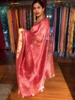 Drapes Well Tissue Saree by Mirra Clothing