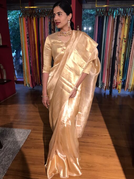 Semi Transparent Tissue Saree by Mirra Clothing