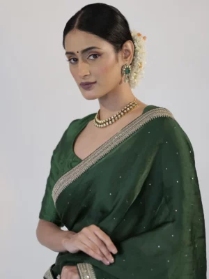 Mirra Clothing Onam saree in green