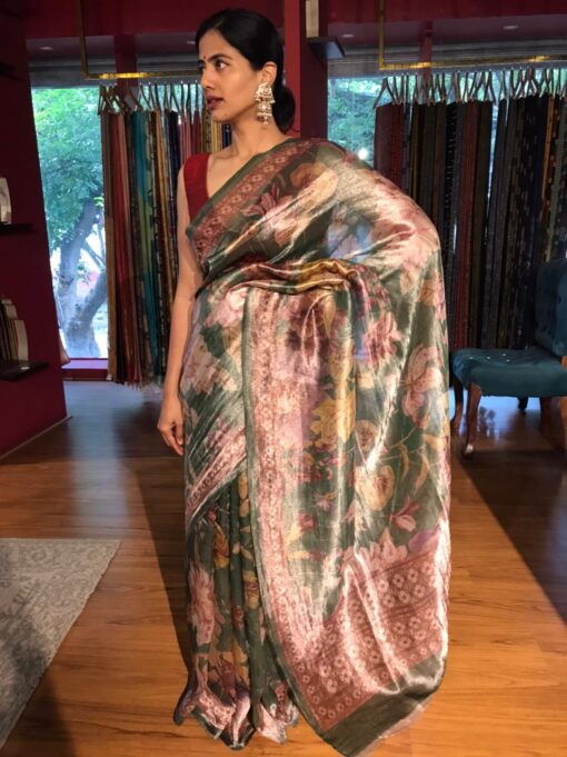 Easy to drape Tissue Silk saree by Mirra Clothing