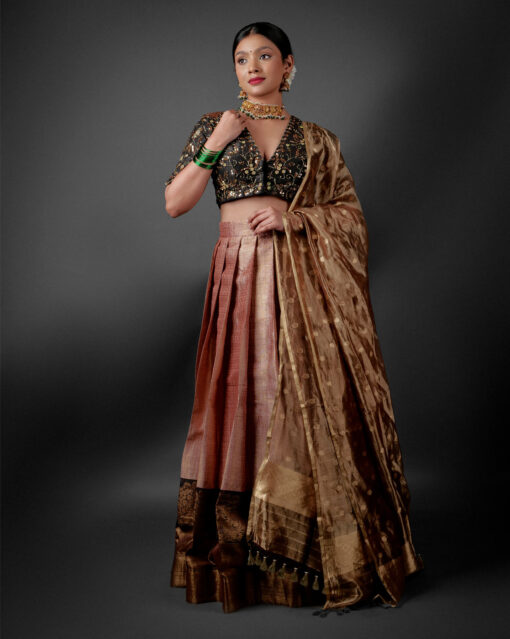 Banarasi Brocade Silk Lehenga by Mirra Clothing