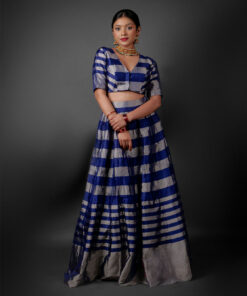 Blue Tissue SIlk Lehenga by Mirra Clothing