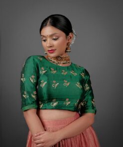 Crushed Tissue Silk Lehenga by Mirra Clothing