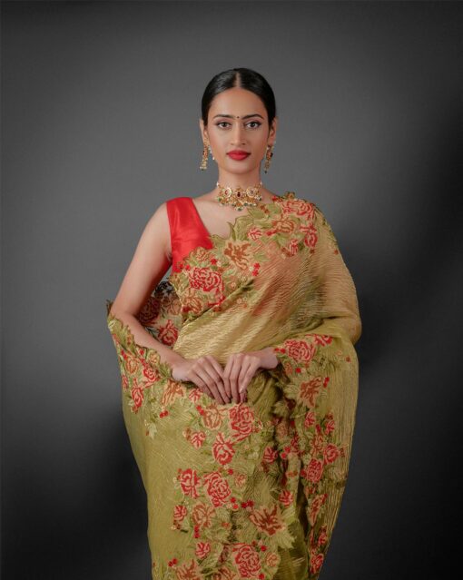 tissue silk saree by Mirra Clothing