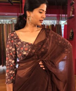 Chiffon saree with badla work from Mirra Clothing